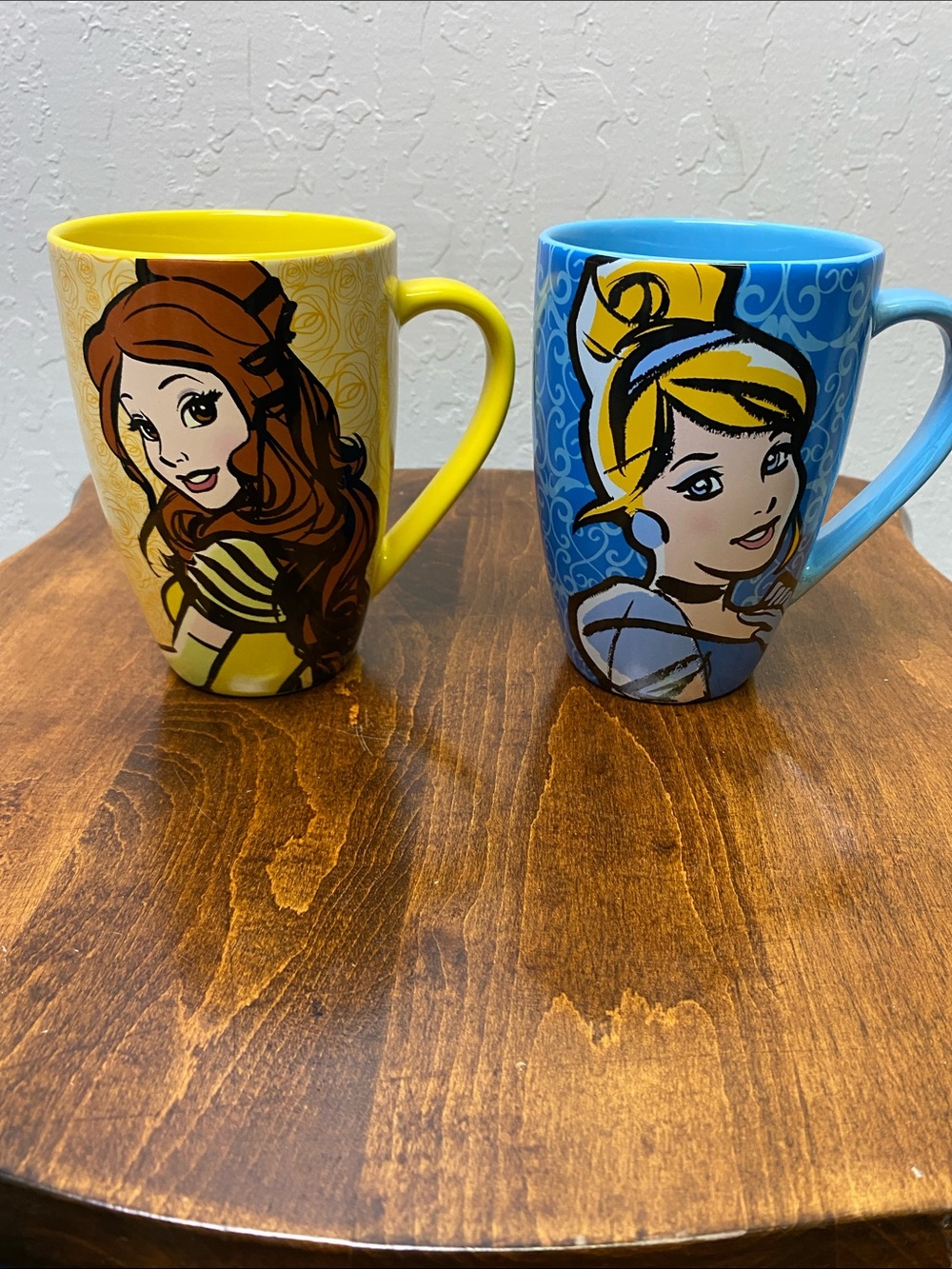 Disney Princess Ceramic Mugs in Yellow and Blue - Set of 2